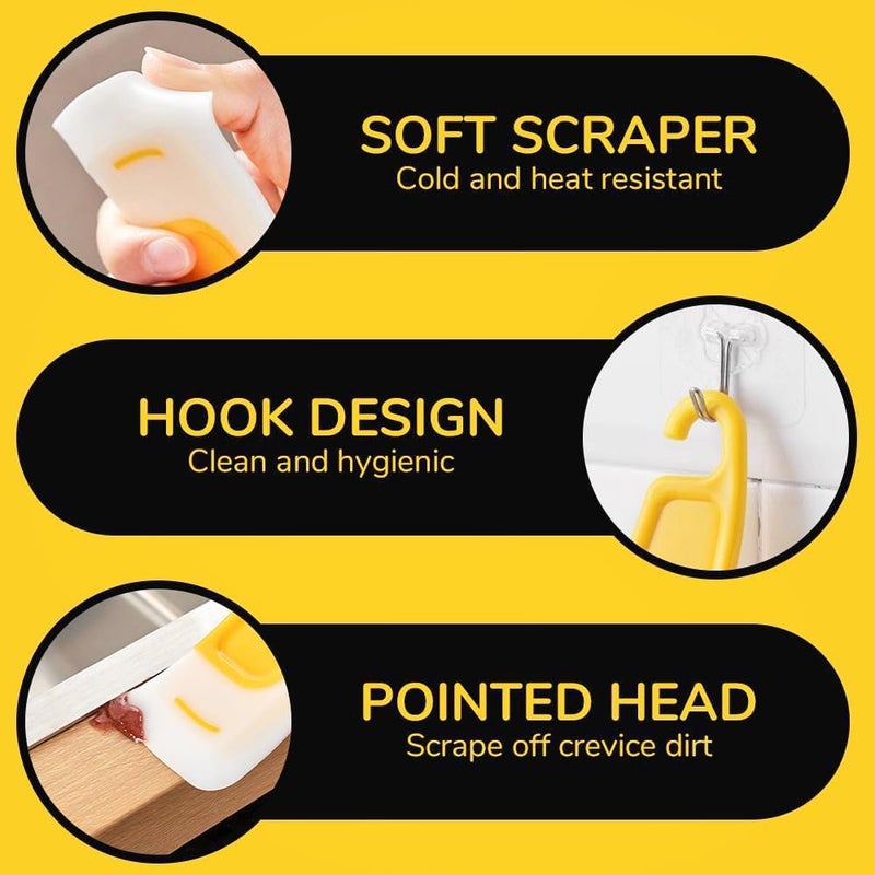 Pack of 5pcs Small Silicone Pan Scraper NonStick Kitchen Scraper NonScratch Kitchen Cleaning Scraper Food Scraper Reusable Dish Washing Spatula Scraper Silicone Dish Cleaning Scraper  - Image 5