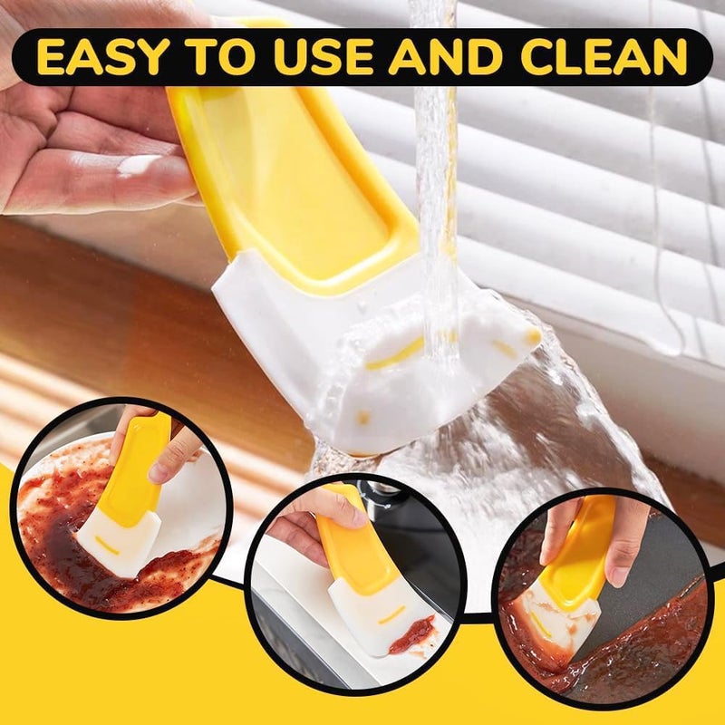 Pack of 5pcs Small Silicone Pan Scraper NonStick Kitchen Scraper NonScratch Kitchen Cleaning Scraper Food Scraper Reusable Dish Washing Spatula Scraper Silicone Dish Cleaning Scraper  - Image 4