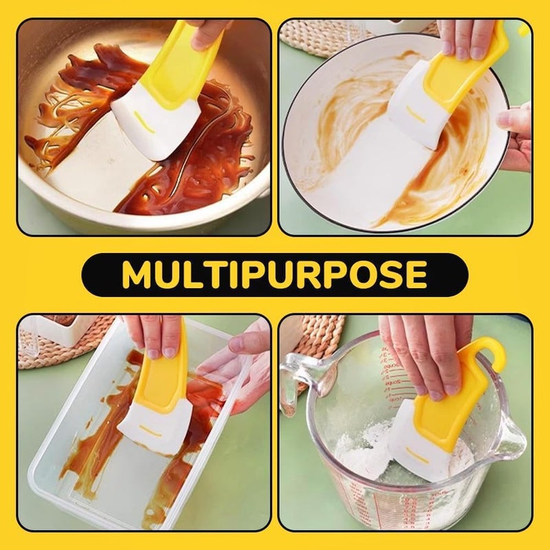 Pack of 5pcs Small Silicone Pan Scraper NonStick Kitchen Scraper NonScratch Kitchen Cleaning Scraper Food Scraper Reusable Dish Washing Spatula Scraper Silicone Dish Cleaning Scraper  - Image 3