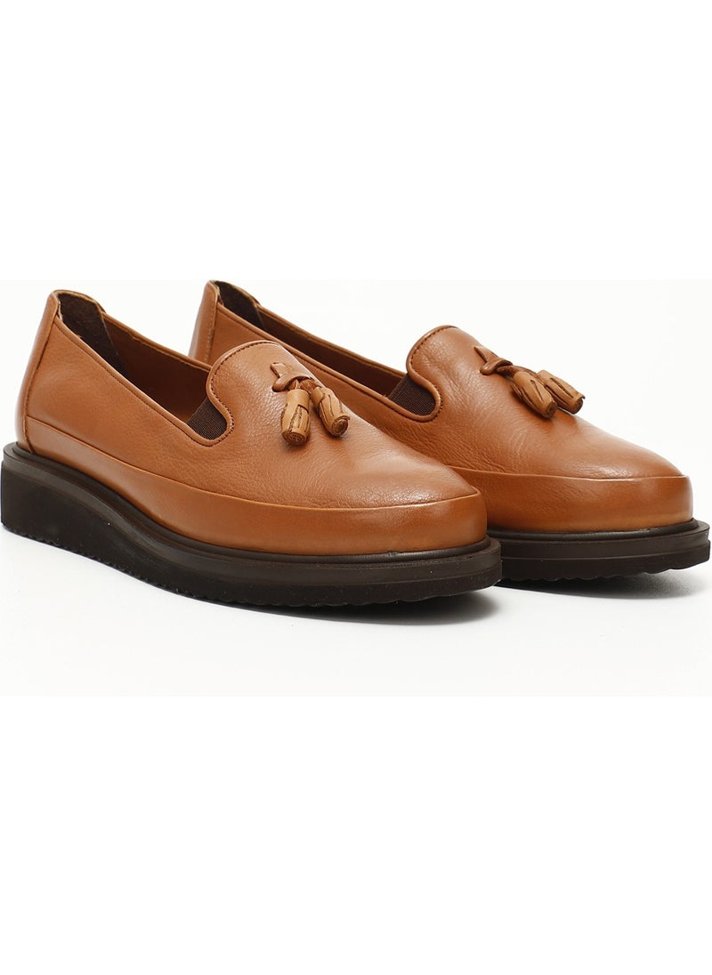 Gönderi(r) Gön Genuine Leather Round Toe Wedge Sole Tassel Women's Casual Shoes 24142  - Image 2
