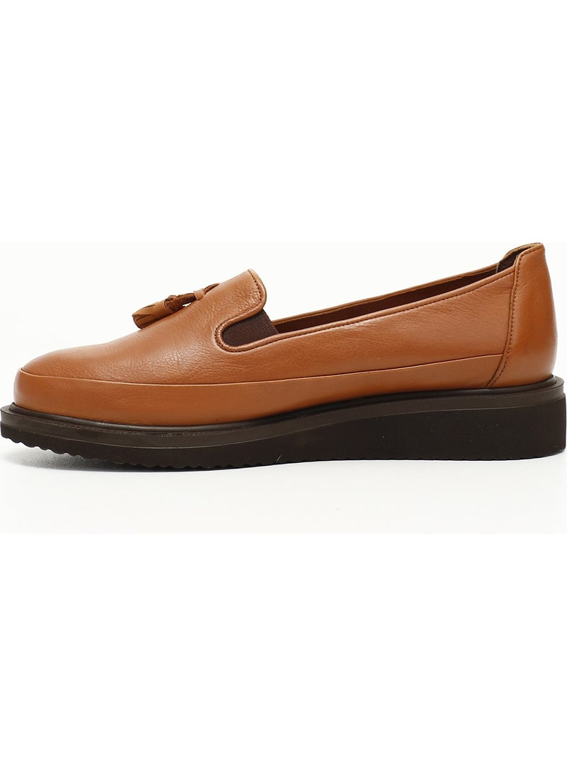 Gönderi(r) Gön Genuine Leather Round Toe Wedge Sole Tassel Women's Casual Shoes 24142  - Image 3