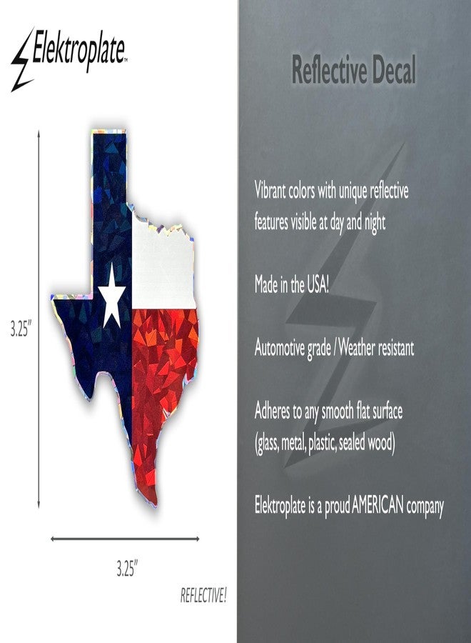 Elektroplate Shape of Texas State Flag Automotive Reflective Decal (3.25” x 3.25”) | Premium All-Weather Sticker for Car, Water Bottle, Laptop, Phone & More | Made in the USA - Image 3