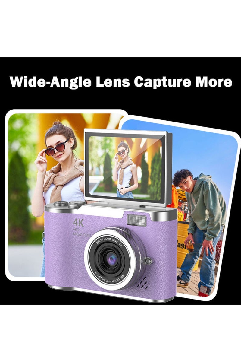 Tradeo Kids Digital Camera 16x Zoom Anti Shake 2.4" 180° Flip Screen Compact Cameras for Photography Toys for Ages 8-13 - Image 3