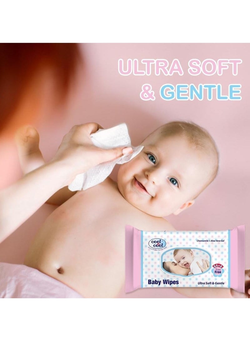 كول اند كول مناديل مبللة للأطفال فائقة النعومة 64+8 قطعة - Image 3