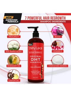 Shiny Leaf Anti-Hair Loss Shampoo With Biotin, for Men & Women - Sulfate-Free, Natural DHT Blocking Formula for Hair Growth, Thinning Hair Prevention, 16 Oz  - Image 4