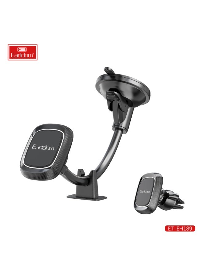 Earldom ET-EH189 Magnetic car holder with mount on the windshield and grille  Black - Image 1