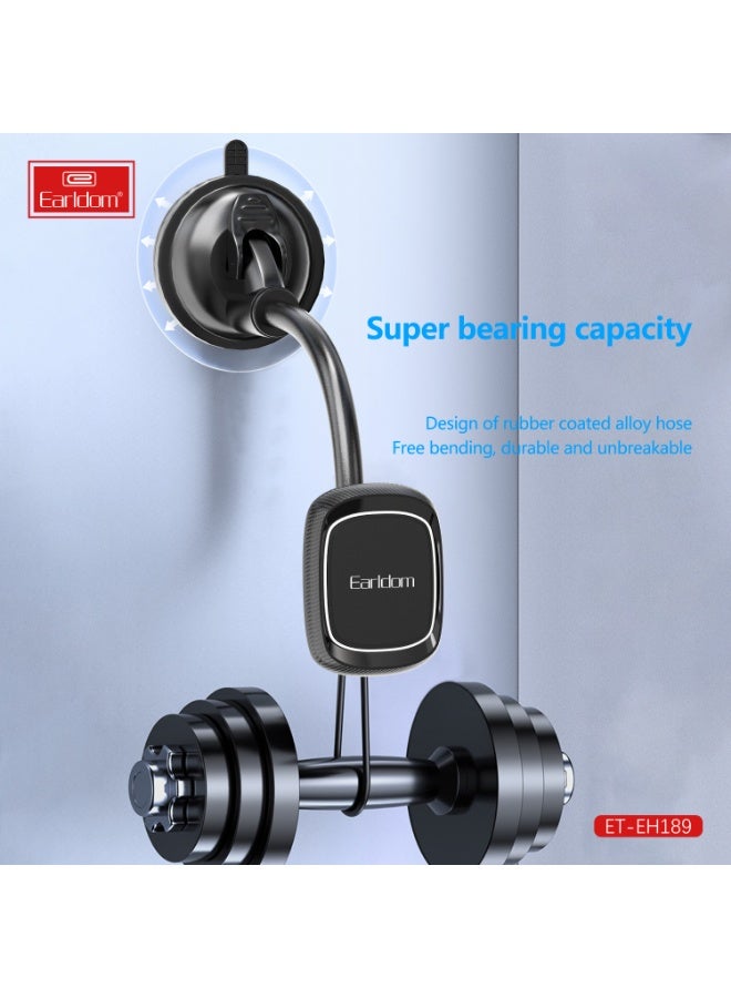 Earldom ET-EH189 Magnetic car holder with mount on the windshield and grille  Black - Image 3