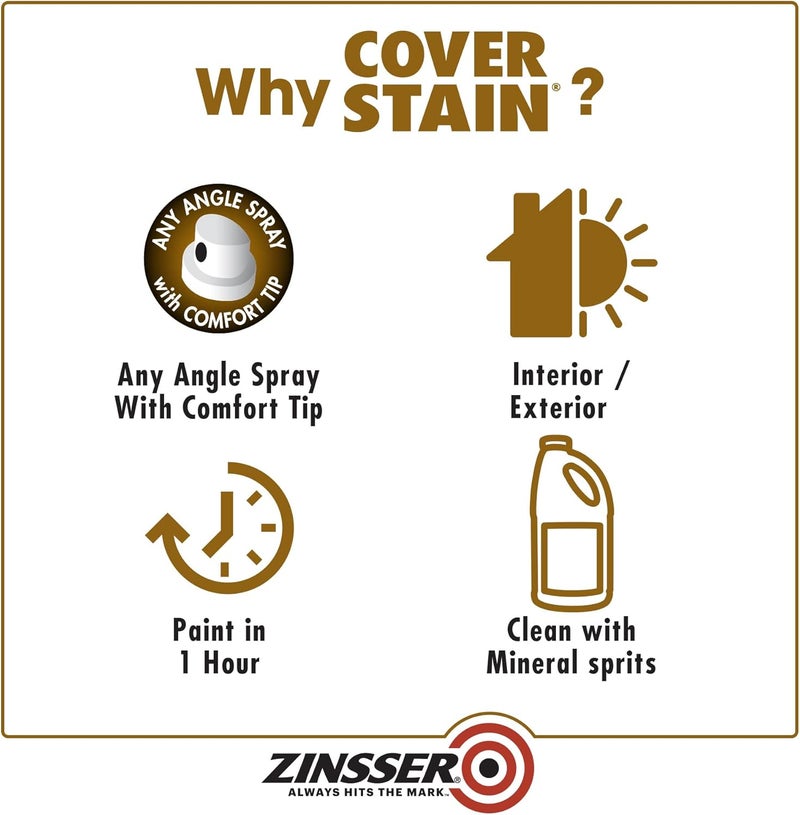Zinsser برايمر ومثبت زينسر كوفر ستين قائم على الزيت - علبة رش 13 أونصة - Image 5
