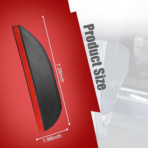 Pincuttee 2PC Side Mirror Visor Rain Guards,Car Rear View Mirror Rain Cover,Silicone Rain Shield,Mirror Cover Rubber Visor Guard(Solid-Black,2Pack) - Image 2