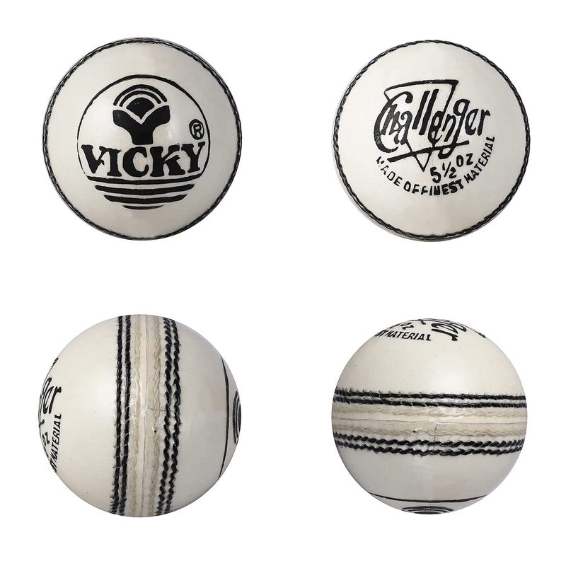 VICKY Jet Red Cricket Ball Constructed with Alumtanned Large Thick Leather Suits Every Balling Style Ideal for Professional Use - Image 3
