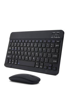 AirTab Rechargeable Wireless Bluetooth Keyboard and Mouse Combo Ultra-Slim Portable Compact Wireless Mouse Keyboard Set for Android Windows Tablet IOS , Projector , Smart Tv  - Image 1