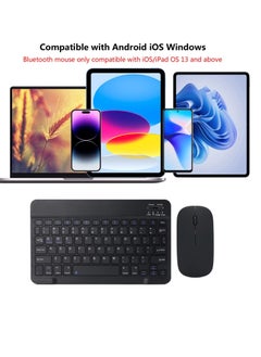 AirTab Rechargeable Wireless Bluetooth Keyboard and Mouse Combo Ultra-Slim Portable Compact Wireless Mouse Keyboard Set for Android Windows Tablet IOS , Projector , Smart Tv  - Image 2