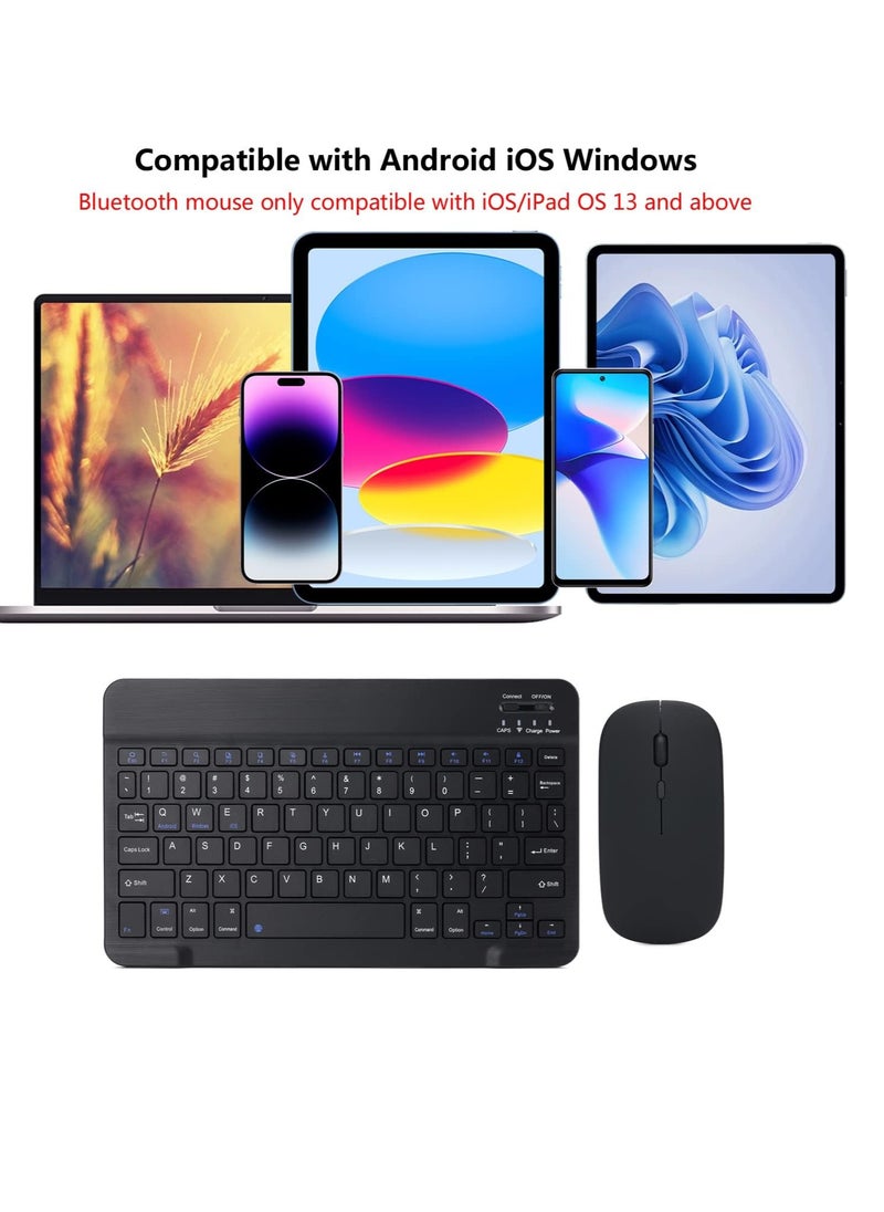 AirTab - Rechargeable Wireless Bluetooth Keyboard and Mouse Combo Ultra-Slim Portable Compact Wireless Mouse Keyboard Set for Android Windows Tablet IOS , Projector , Smart Tv - Image 1