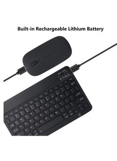 AirTab Rechargeable Wireless Bluetooth Keyboard and Mouse Combo Ultra-Slim Portable Compact Wireless Mouse Keyboard Set for Android Windows Tablet IOS , Projector , Smart Tv  - Image 3