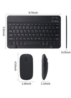 AirTab Rechargeable Wireless Bluetooth Keyboard and Mouse Combo Ultra-Slim Portable Compact Wireless Mouse Keyboard Set for Android Windows Tablet IOS , Projector , Smart Tv  - Image 4