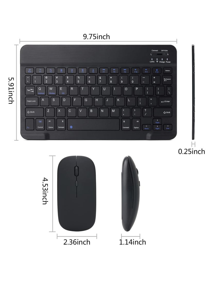 AirTab - Rechargeable Wireless Bluetooth Keyboard and Mouse Combo Ultra-Slim Portable Compact Wireless Mouse Keyboard Set for Android Windows Tablet IOS , Projector , Smart Tv - Image 1