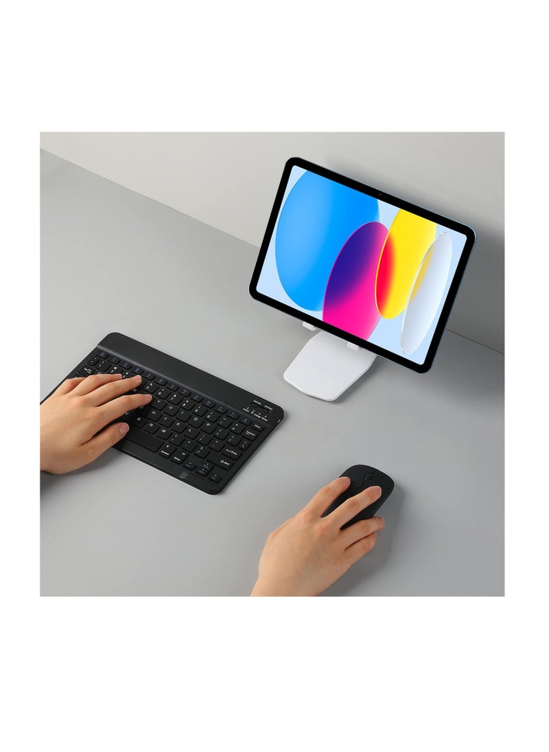 AirTab - Rechargeable Wireless Bluetooth Keyboard and Mouse Combo Ultra-Slim Portable Compact Wireless Mouse Keyboard Set for Android Windows Tablet IOS , Projector , Smart Tv - Image 1