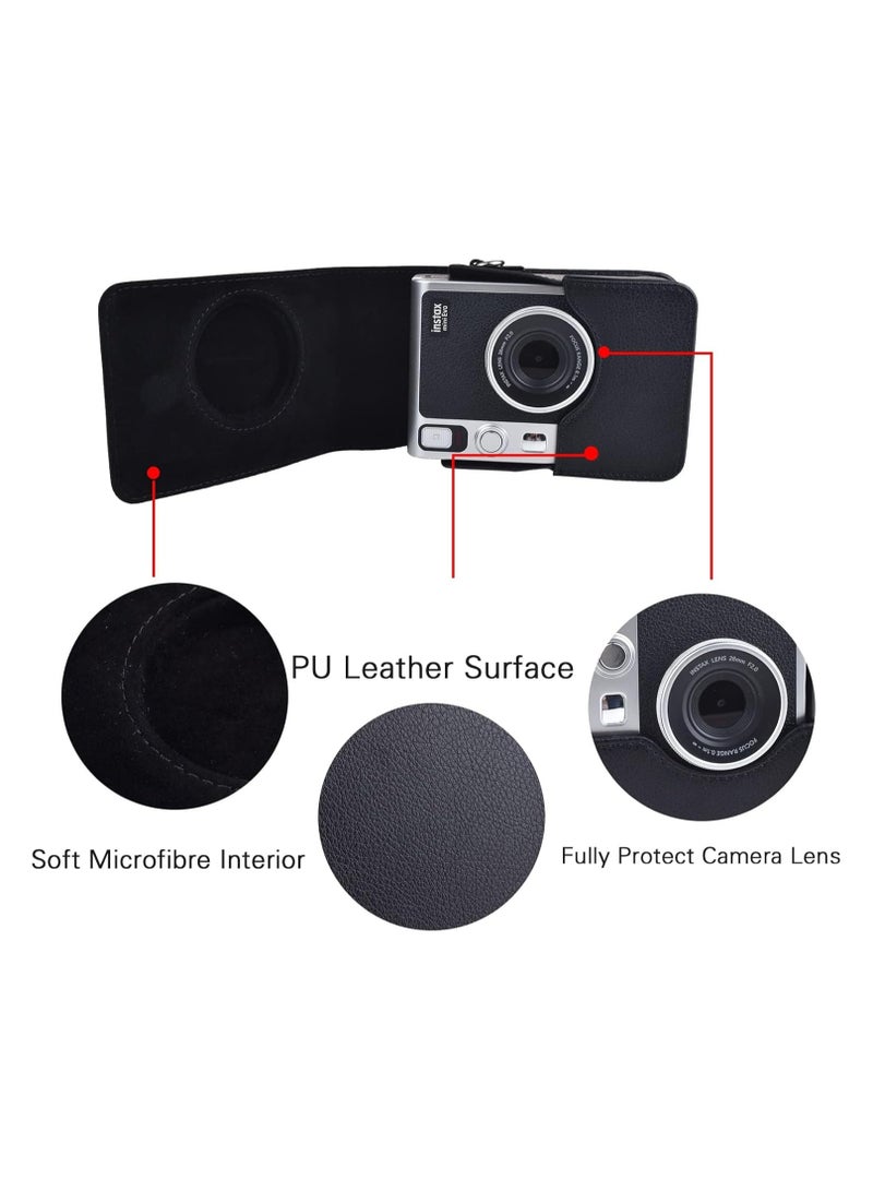 Case for Instax Mini EVO - Stylish PU Leather Camera Bag with Adjustable Strap - Durable  Classic Design for Fujifilm Enthusiasts - Image 3