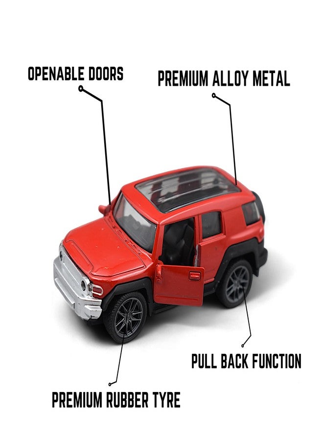 MASIPICKS� Jeep Car Toy 1:36 Exclusive Alloy Metal Pull Back Die-cast Car Diecast Metal Pullback Toy car with Openable Doors Boys Gifts Toys for Kids (Red) - Image 3