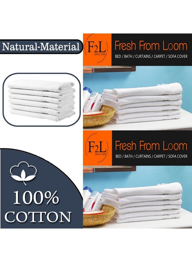 FRESH FROM LOOM منشفة وجه قطنية فريش فروم لوم 500 جرام لكل متر مربع، الحجم - 13 × 13 بوصة (مجموعة من 6 قطع بيضاء) - Image 5