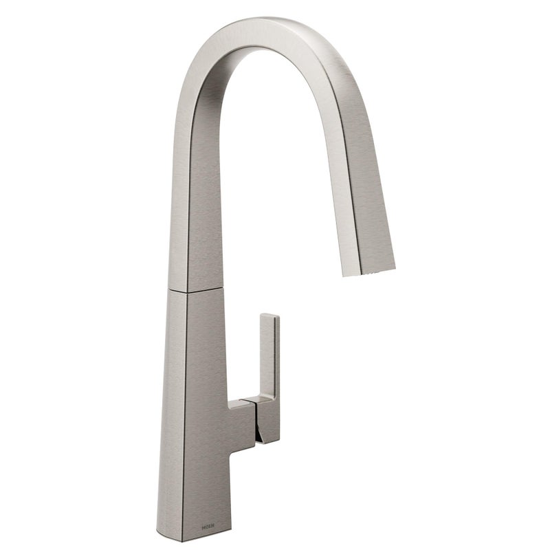Moen Nio Spot Resist Stainless OneHandle Pulldown Kitchen Faucet with Power Clean Includes Secondary Finish Handle Option S75005SRS