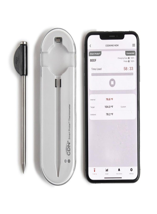 CDN Smart Probe Bluetooth Meat Thermometer | Wireless Digital Thermometer with NSF Certified Probe | Remote Temperature Monitoring via App for iOS & Android | for Oven, BBQ, Grill, Smoker | STP212 - Image 1