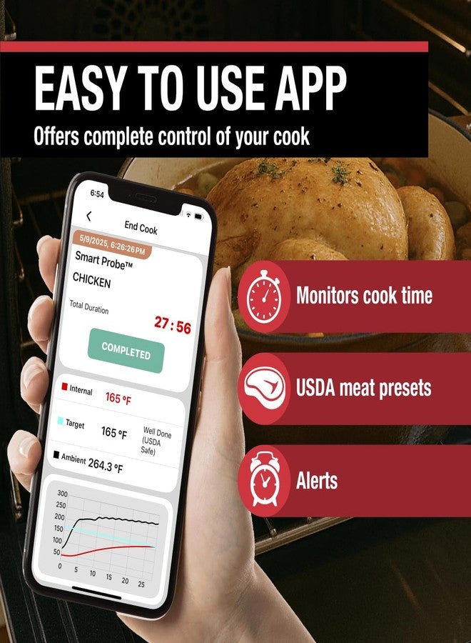 CDN Smart Probe Bluetooth Meat Thermometer | Wireless Digital Thermometer with NSF Certified Probe | Remote Temperature Monitoring via App for iOS & Android | for Oven, BBQ, Grill, Smoker | STP212 - Image 5