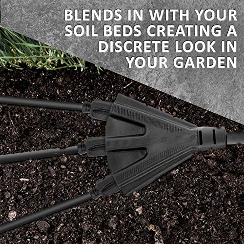 HLO Lighting Holiday Lighting Outlet 50-Foot Black Extension Cord, 3-Prong Indoor & Outdoor Splitter, Perfect for Landscape Lighting - Image 4