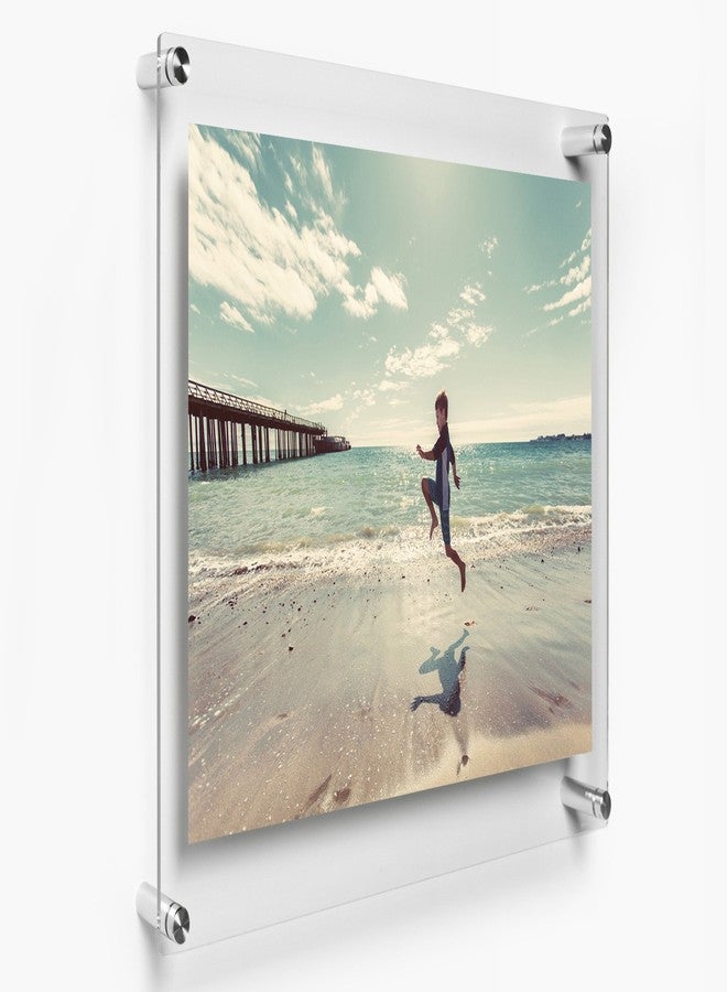 Rasper Acrylic Sandwich Frame Acrylic Sandwich Sheet Board for Ads Poster Display Wall Mounted Sign Board Signage Wall Mounted Poster Frame (Big Size 18x24 Inches) with 4 Studs for Wall Fixture - Image 1