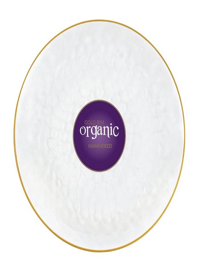 Blue Sky Organic Hammered Clear Gold Rim Plates - 10 Count, 7" | Round Disposable Plastic, Elegant Design for Parties & Events - Image 4