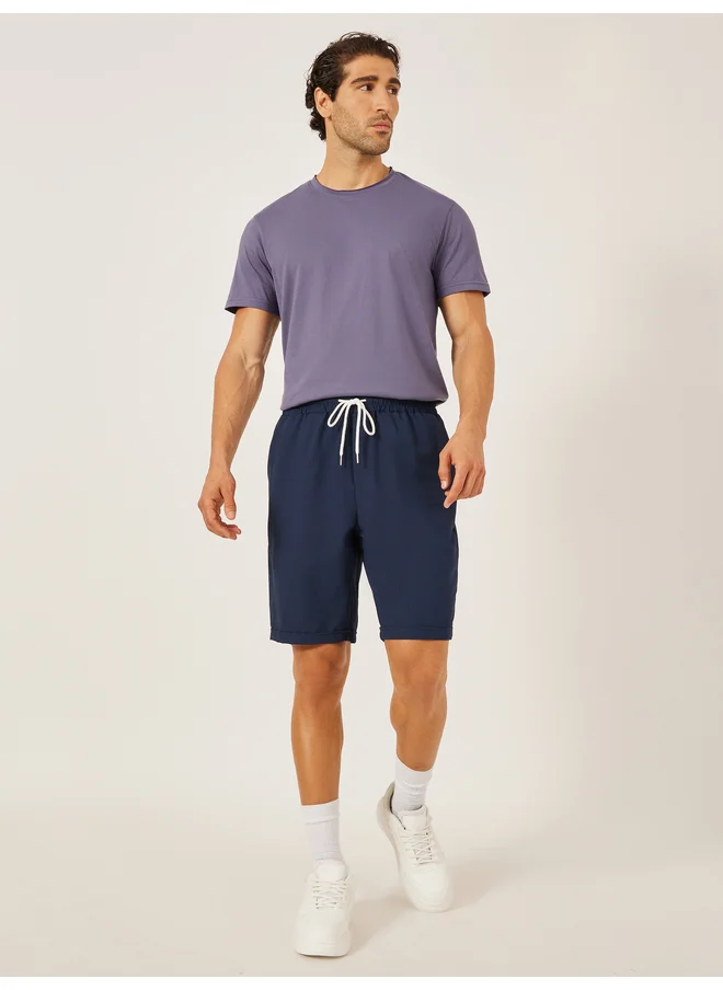 تايك تو Take Two Men Solid Drawstring Waist Shorts