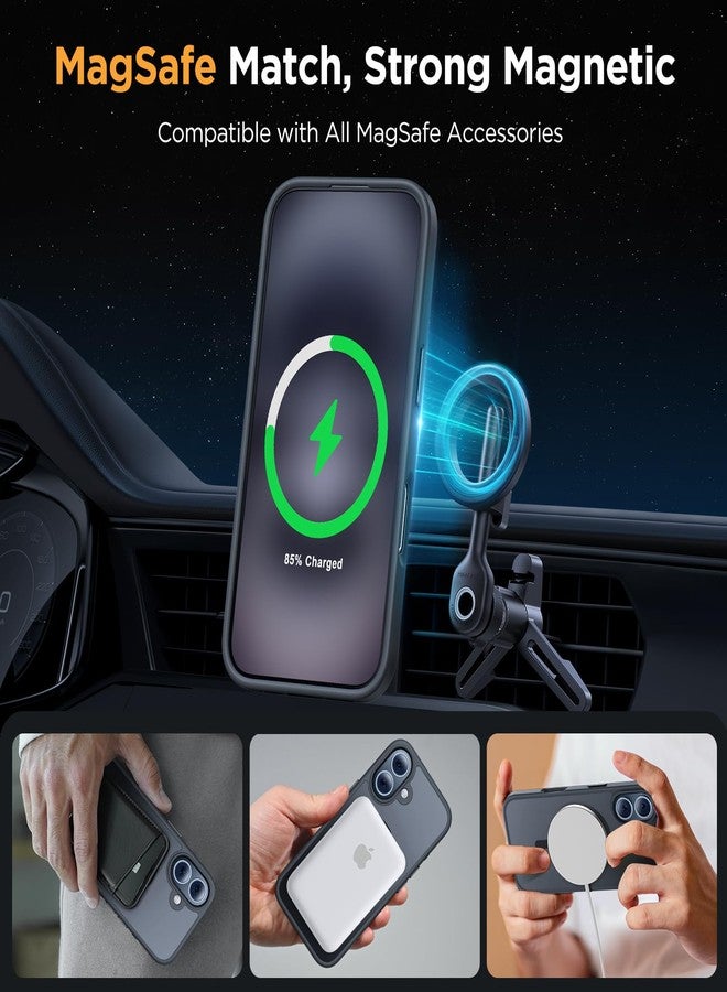 Miracase Magnetic for iPhone 16 Plus Case [with 2X Screen Protectors] [Compatible with MagSafe], Slim Thin Phone Case Military-Grade Protected for iPhone 16 Plus Cover Bumper 6.7 Inch, Black - Image 4