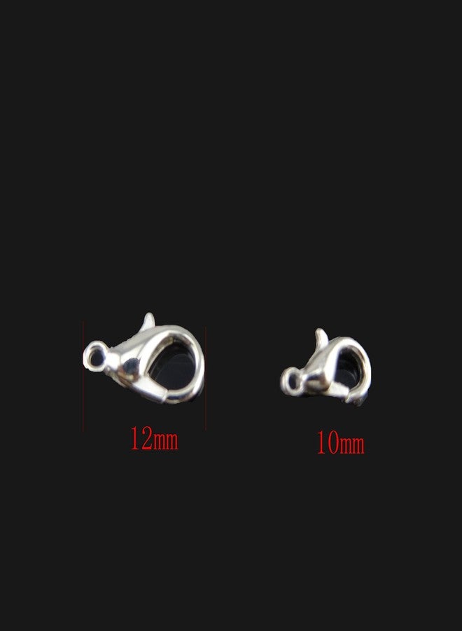 Gocomcom Honbay Curved Lobster Clasps - 200 Lobster Clasps Silver Plated 100(12x6) 100(10x5) Lobster Claw Clasp for DIY Jewelry (Silver) - Image 2
