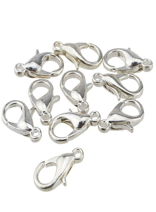 Gocomcom Honbay Curved Lobster Clasps - 200 Lobster Clasps Silver Plated 100(12x6) 100(10x5) Lobster Claw Clasp for DIY Jewelry (Silver) - Image 1