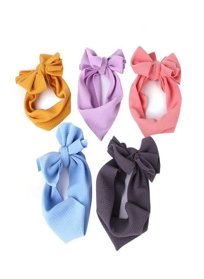 CheeseandU 2Pack Pet Cute Large Bow Headbands Stretchy Bow Headgear Polyester Bow Headdress Handmade Head Cover for Dog Cat Puppy Bathroom Apparel Party Costume Photo Prop(Pink, Purple) - Image 2