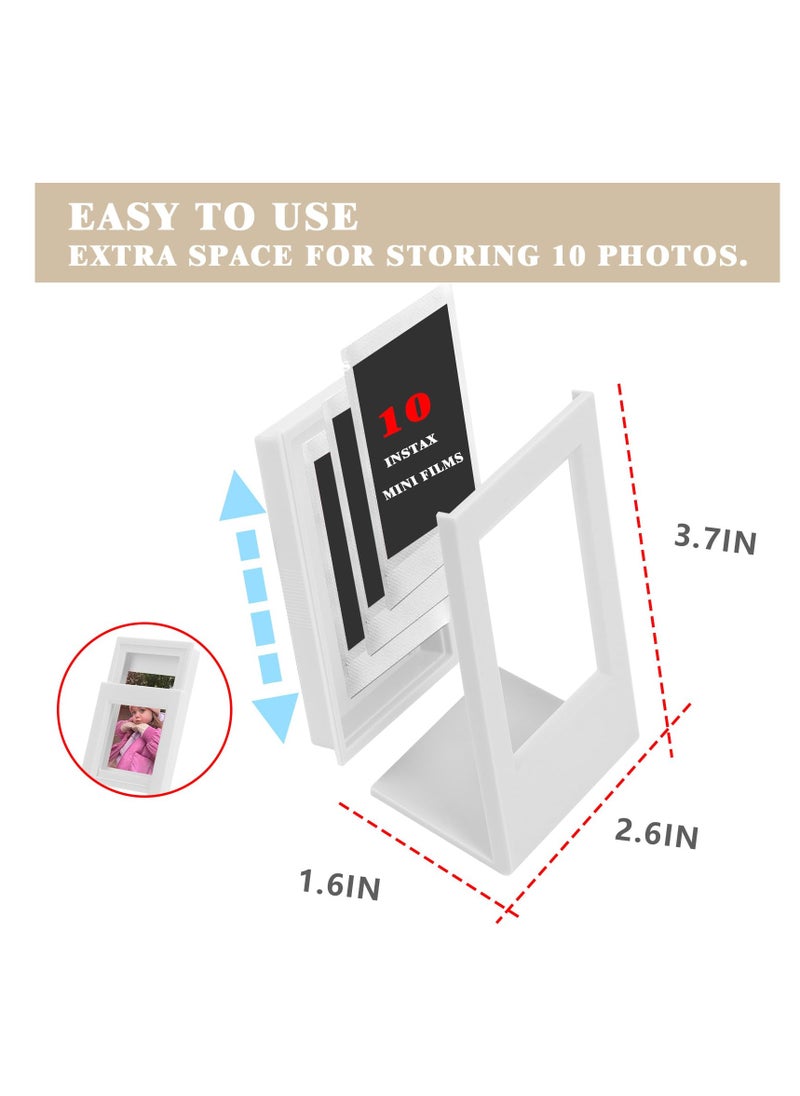 SYOSI - Instax Mini Picture Frame, 2x3 Mini Frame for Fujifilm Instax Mini 3-inch Films, PC Polaroid Picture Frame that Storage 10 Photos Desk Photo Display - 4 Pack - Image 1