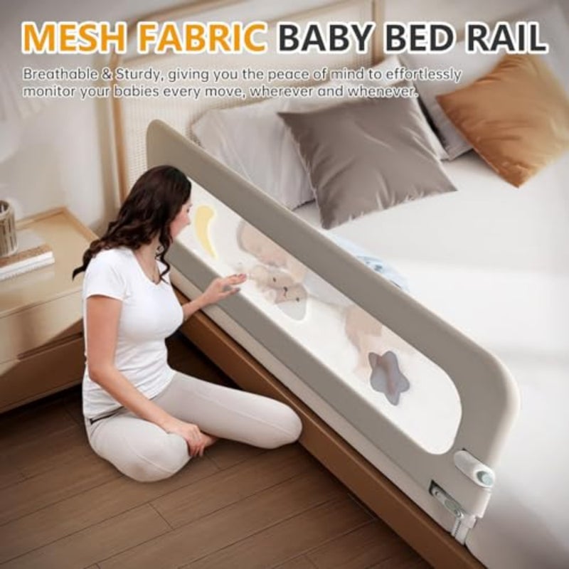 BOOM Toddler Bed Rails for Crib, Foldable Bed Rail for Toddlers, Adjustable Heights Portable Bedrail Extra Tall Child Safety Side Railing Guards for,for Queen Full King Twin Crib Bunk Size Bed - Image 3