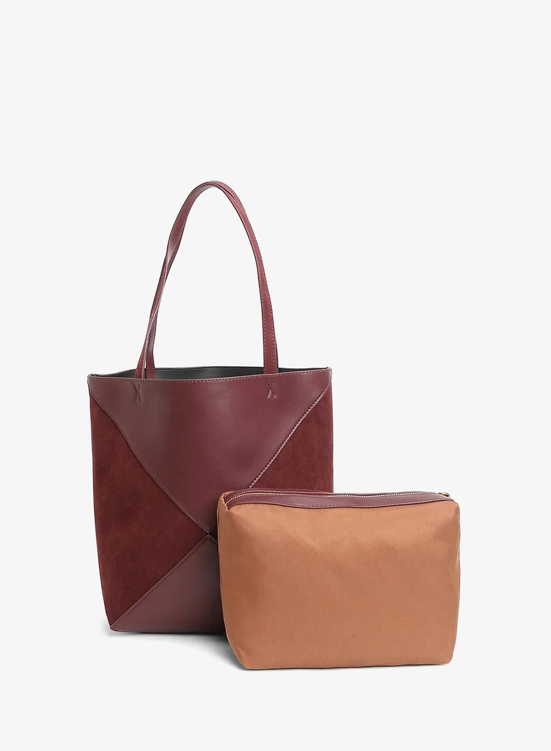 Haute Sauce  Geometric Panel Tote Bag for Women | Best Price UAE