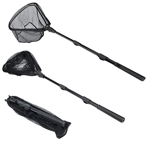 RESTCLOUD Fishing Landing Net with Telescoping Pole Handle Extends to 63 inches, Carbon Fiber Handle Extended from 23.6 inches to 47 inches - Image 1