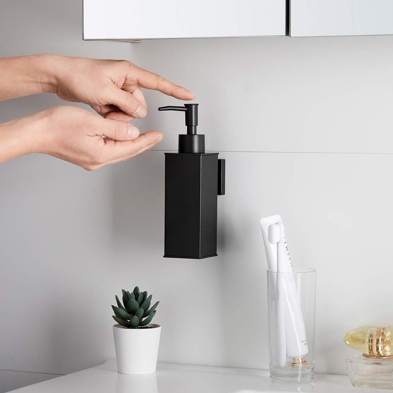 BGL Soap Dispenser Stainless Steel 304 Wall Mount Black Liquid and Soap Dispenser for Kitchen and Bathroom - Image 2