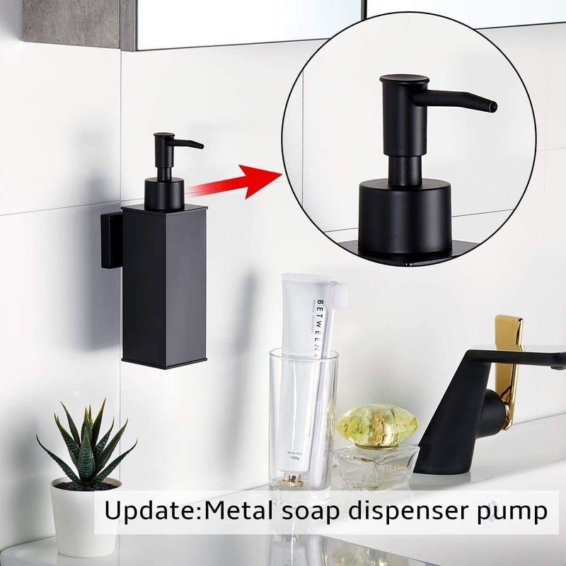 BGL Soap Dispenser Stainless Steel 304 Wall Mount Black Liquid and Soap Dispenser for Kitchen and Bathroom - Image 3
