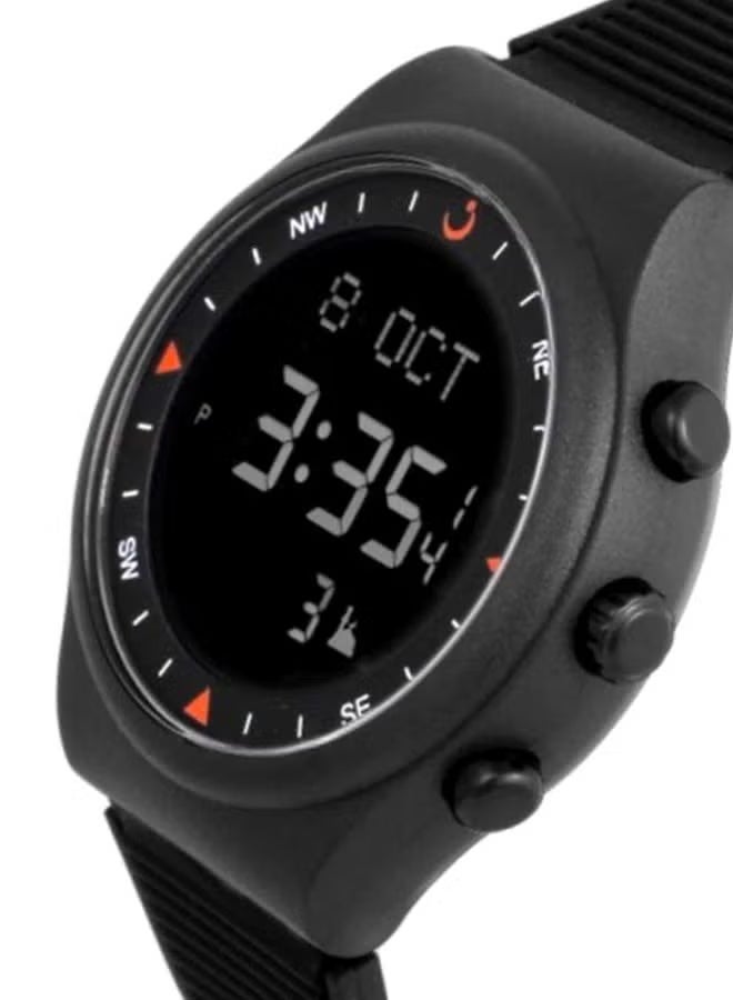 Men's Rubber Youth Water Resistant Digital  Watch WY16-38mm-Black - Image 2