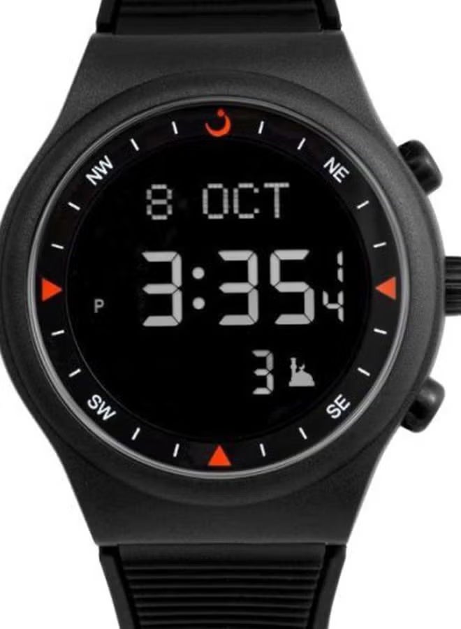 Men's Rubber Youth Water Resistant Digital  Watch WY16-38mm-Black - Image 4