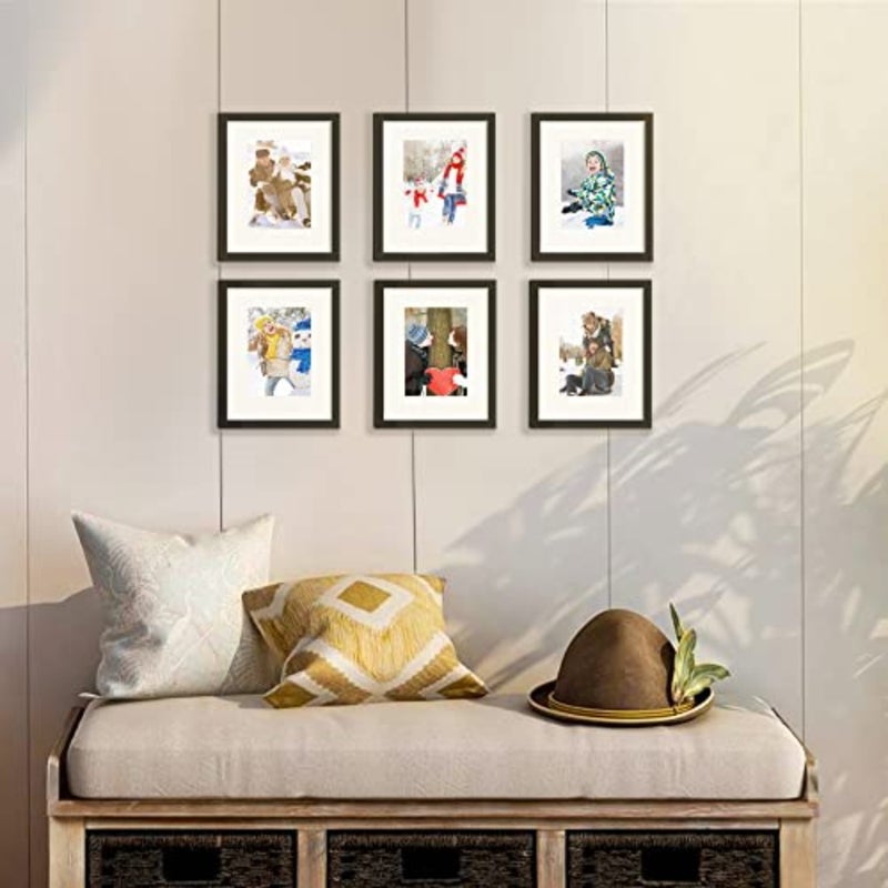 5 Pack 8x10in 20.32x25.4cm Photo Frame Display Pictures 5inx7in with Mat or 8inx10in without Mat, Family Photo Frame for Wall Gallery, Black - Image 2