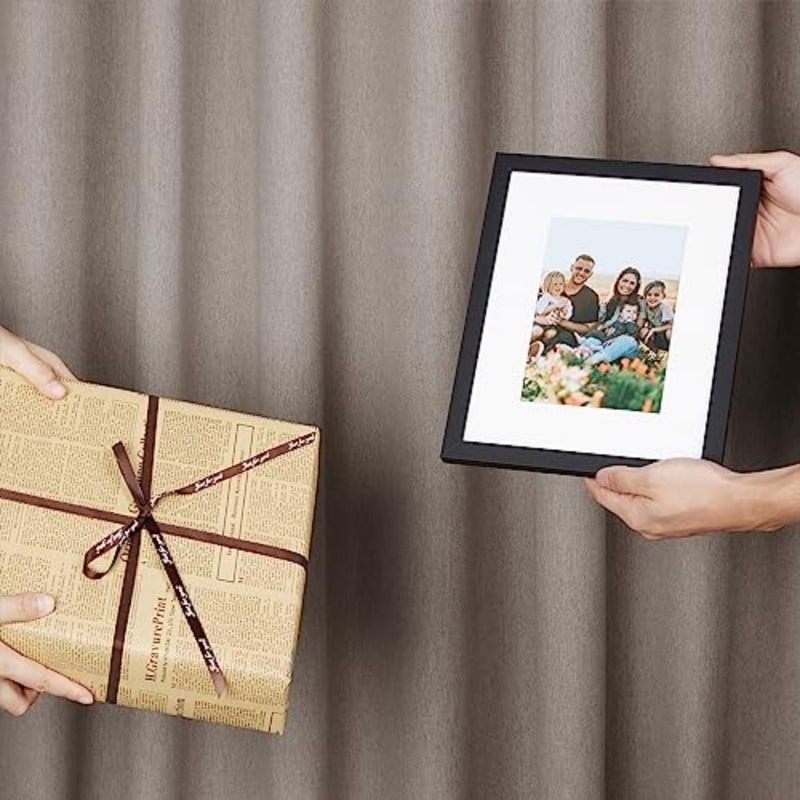 5 Pack 8x10in 20.32x25.4cm Photo Frame Display Pictures 5inx7in with Mat or 8inx10in without Mat, Family Photo Frame for Wall Gallery, Black - Image 5