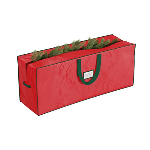 Elf Stor Christmas Tree Storage Bag Set - Set of 2 Bags for 7.5-Foot Artificial Trees - Protects Holiday Decorations and Inflatables by Elf Stor (Red) - Image 4