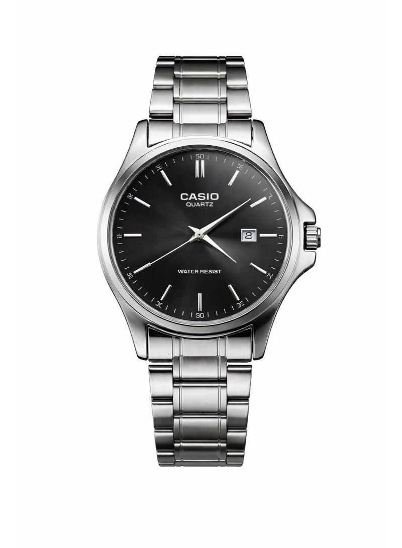 Casio Quartz Stainless Steel Analog Watch – Black Dial