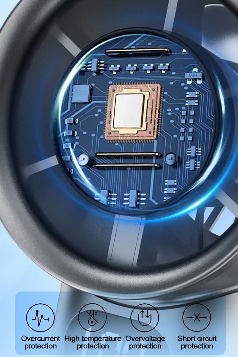 مروحة محمولة، 1-120 سرعة قابلة للتعديل، مروحة صغيرة محمولة، بطارية 5200 مللي أمبير في الساعة، مروحة USB صغيرة قابلة لإعادة الشحن، مروحة سفر كهربائية بشاشة رقمية (أبيض) - Image 4