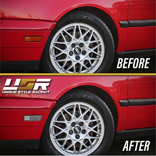 USR UNIQUE STYLE RACING USR 93-98 Golf 3 Side Marker Lights - Front Bumper Sidemarker Parking Lamps (Left + Right) Compatible with 1993-1998 Volkswagen VW Golf III/Jetta/GTi (Euro Style All Clear Lens) - Image 5
