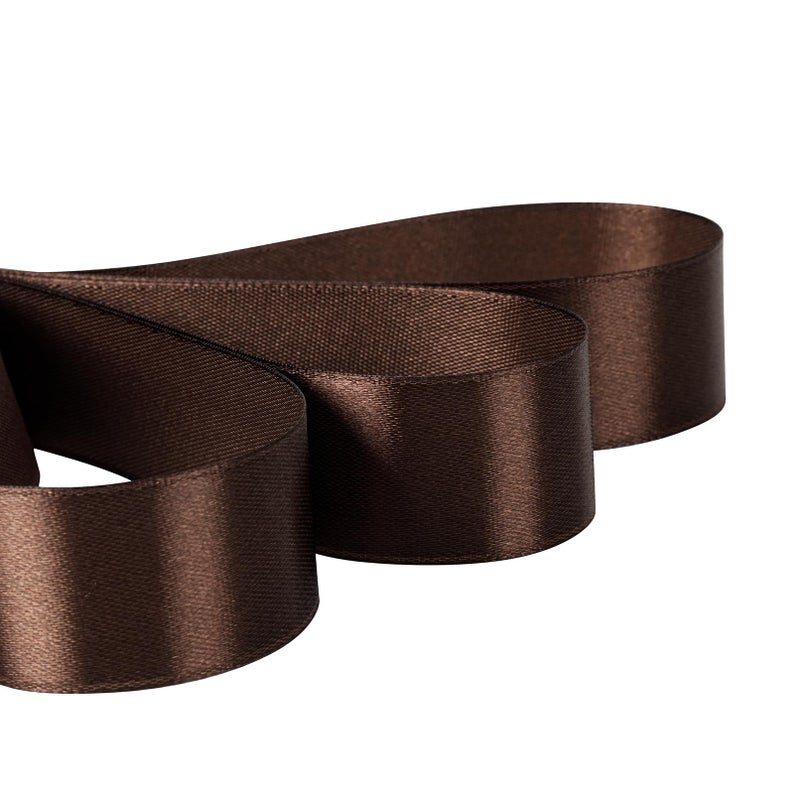 SDZMDL Brown Satin Ribbon For Gift Wrapping  1 Inchx50 Yards Solid Ribbon For Father'S Day Bows  Floral Bouquets  Handmade Crafts & Party Decorations. - Image 2
